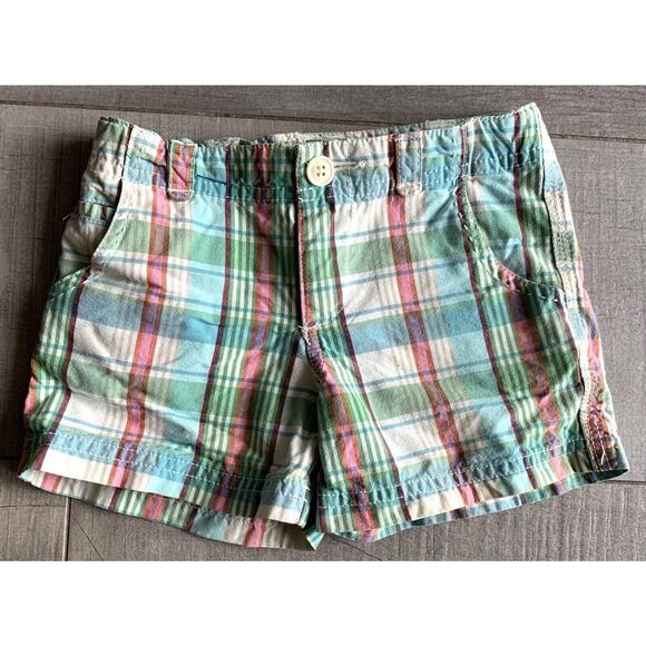 GAP KIDS Bermuda Length Shorts Girl's 5 Madras Plaid - Picture 1 of 2